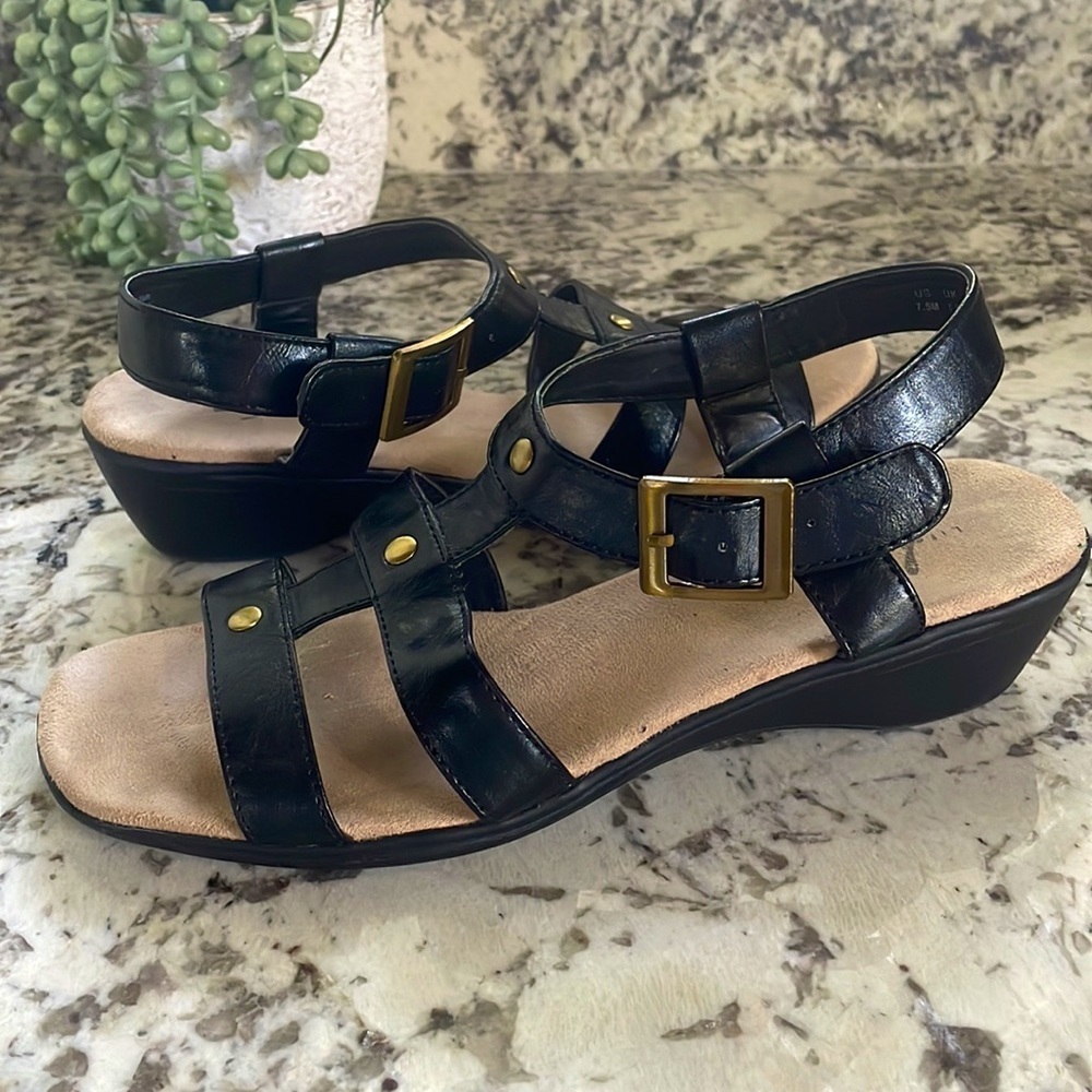 Life Stride Black Sandals, Size 7.5
